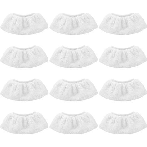 12 Pièces Bonnettes Microfibre,Lingettes Accessoire pour Nettoyeur à Vapeur, Compatibles avec la Majorité des Nettoyeurs à Vapeur, ,Lavables et Réutilisables (1/5)