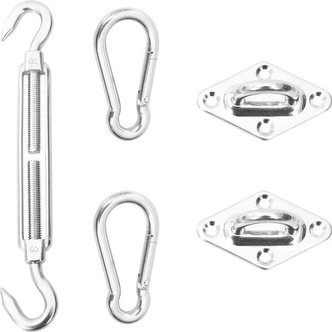 Kit d'installation de voile d'ombrage en acier inoxydable, composé de 5 pièces (1/5)