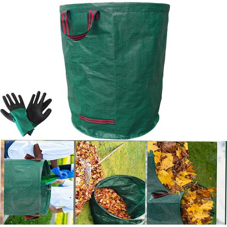 Sacs de jardin robustes – Sac de jardin réutilisable de 272 L avec poignée et gants – pour déchets de feuilles (1/5)