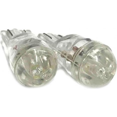 Coppia 2 Lampade Led T10 Con 3 Led F3 Colore Bianco Freddo 6000K 12V 0,2W
