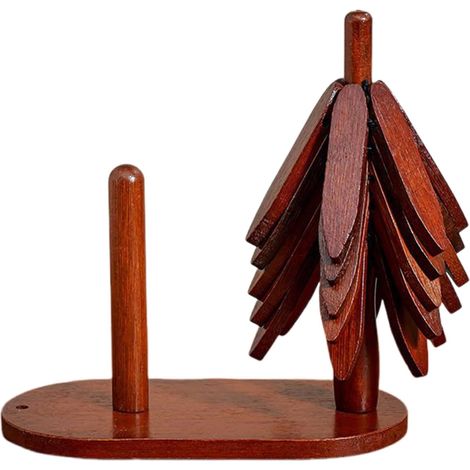 Dessous de Plat Arbre en Bois Coussinet Isolant en Bois  Ensemble de Sous-verres Anti-dérapants pour Tasses Pour Table À Manger Ustensiles De Cuisine Poêle Casserole Tasse Théière (1/5)