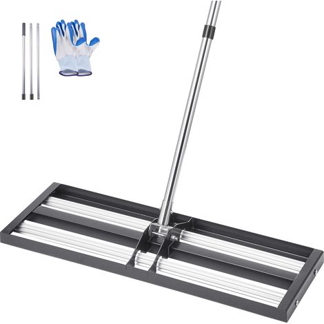 VEVOR Rasen Rakel 255x763 mm, Rasen Nivellierrechen mit 210 cm Extra Langen Stiel, Flächenebner inkl. Handschuhe, Levelingrake, Rasenrechen zum Nivellieren von Gärten & Golfplätzen (1/5)