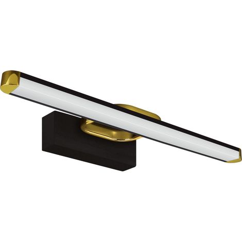 Spiegelleuchte Edelstahl LED IP44 B: 43 cm in Schwarz Gold länglich neutralweißes Licht 4100 K