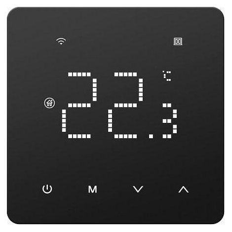 Termostato Tuya modello 9990000260041 nero schermo LCD touch