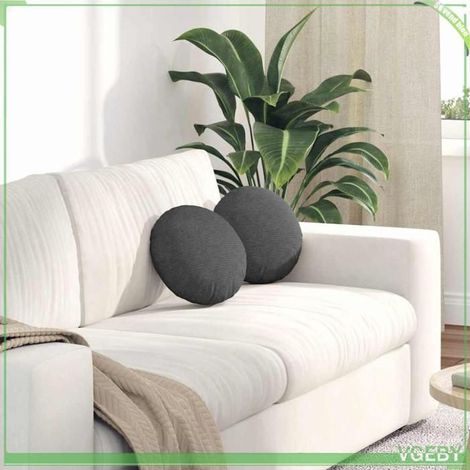 Coussins de siège - FAFЕISY - 42014113 - Rond 30 cm - Gris foncé - Déhoussable (1/5)