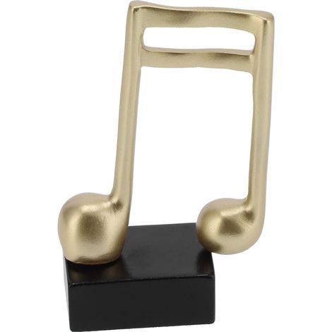Statue note de musique nordique moderne, petit ornement minimaliste, sculpture symbole musical.