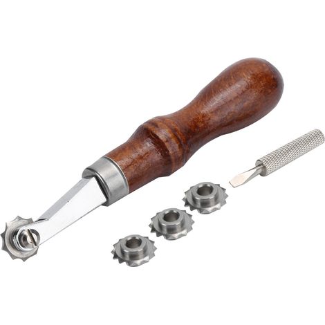 Kit de repérage pour maroquinerie, roue à marquer les lignes de couture, outil d'espacement pour cuir, lot de poinçons DIY (1/5)