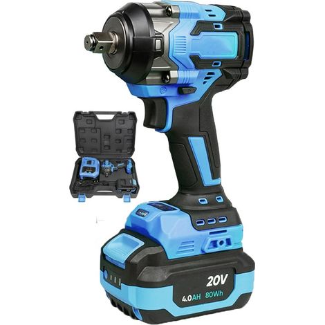Pistola de impacto COMPACTA brushless a batería 1/2" 800 Nm con maletín y una bateria li-ion 4.0 ah (1/5)