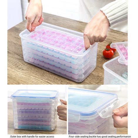 Mehrschichtige, selbstgemachte Eiswürfelform mit Deckel, Eiswürfel für den Kühlschrank. (1/5)