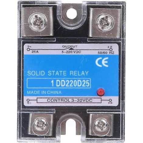 Halbleiterrelais DC DC SSR Eingang 3-32VDC Last 5-220VDC Steuerrelais (25A)