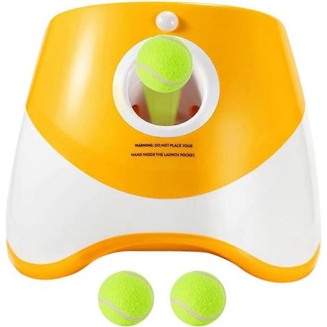 Lanceur de balles de tennis automatique pour chiens, jouet de poursuite pour animaux de compagnie, mini machine à lancer de balles de tennis interactive et rechargeable (1/5)
