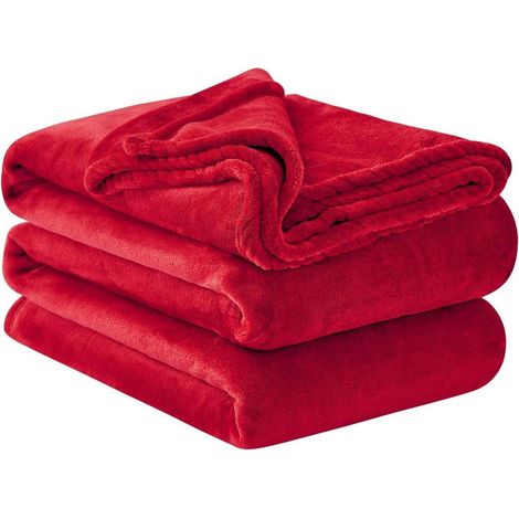 Kuscheldecke Fleecedecke XXL Couchdecke Sofadecke rot 220 x 240 cm Rot (1/5)