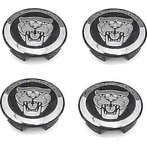 Set of 4 black 59mm wheel trims for Jaguar X Type XK XF XJ XJ8 XJ6 (1/4)