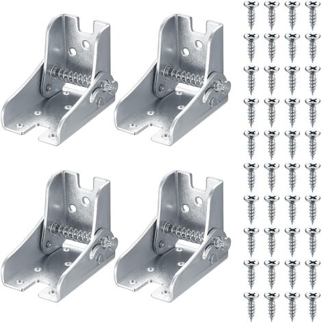 Charnières pliantes autobloquantes, charnières pliantes à 90 degrés, supports télescopiques pour pieds de table et de lit, avec 40 vis.