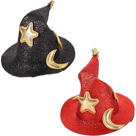 2 Mini pinces à cheveux, chapeau haut-de-forme, chapeau de sorcière, accessoire fête, Halloween, fille (1/5)