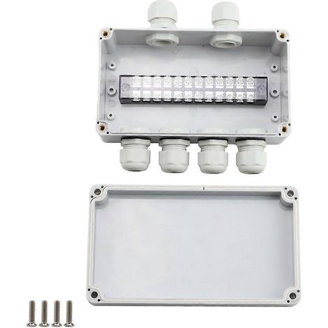 Boîte de jonction étanche IP66 2 entrées 4 sorties pour câbles de diamètre 4 à 8 mm² (1/5)