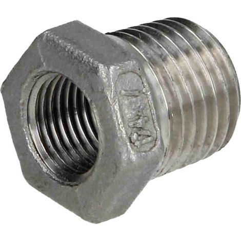 Réduction inox à visser en M2 x F1 1/4