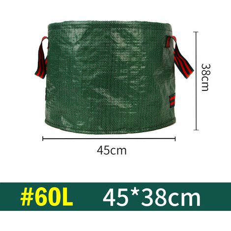 BBPETOPE Sac à déchets verts rond pliable 60L (45cm38cm), sac de collecte feuilles mortes grand volume pour jardin extérieur (1/3)
