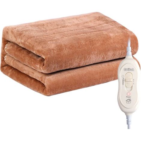 Couverture chauffante électrique, coussin chauffant, couverture chaude, chauffage rapide, chauffe-corps d'hiver, housse de matelas confortable 150 x 80 cm avec 2 niveaux de température pour la maison (1/5)