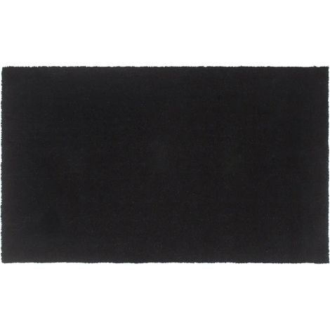 Alfombrilla de puerta tafting 90 x 150 cm antideslizante interior exterior ambiente acogedor de fibra de coco negro 020046165 (1/5)