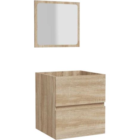 Maison Exclusive - Mobile da Bagno con Specchio Rovere Sonoma in Legno Multistrato (1/5)
