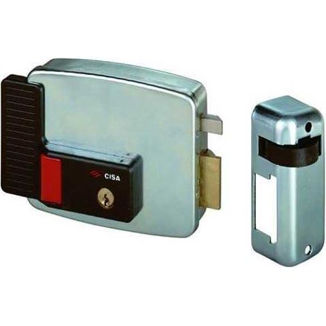Serrure électrique 60mm – Double cylindre fixe – Couvercle de protection avec bouton – Certifié EN-14846:08 – Cisa