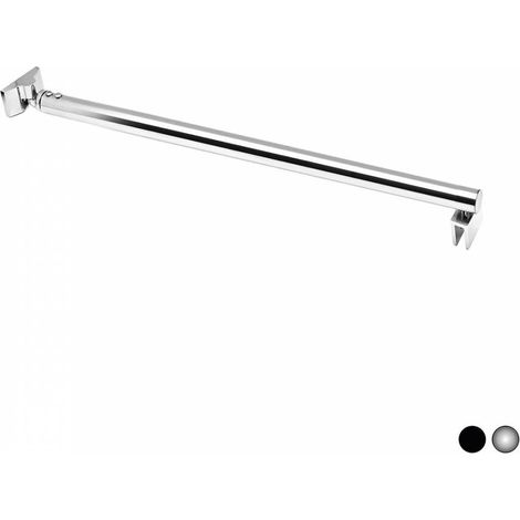 Braccio di supporto tondo per walk-in, 2 teste snodabili, finitura cromo o nero(DianFlex) Misura: cm 120 Nero