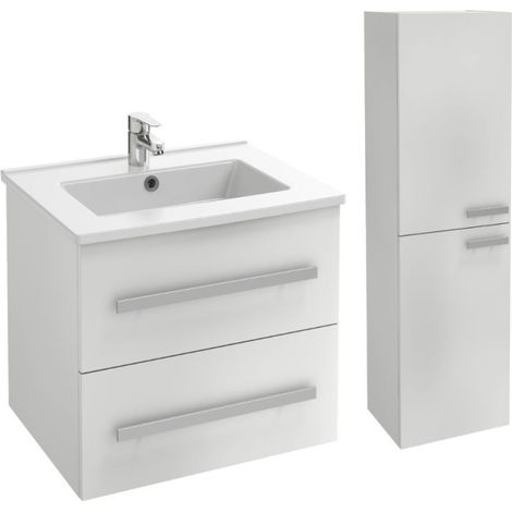 Mueble bajo lavabo Ola up + columna de baño blanca 60 cm JACOB DELAFON (1/3)