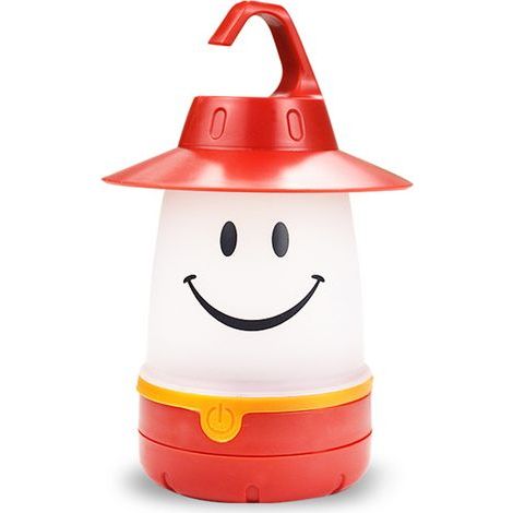 Lampe visage souriant, accessoire créatif pour tente d'enfant, lampe de camping, rouge, piles non incluses (1/5)