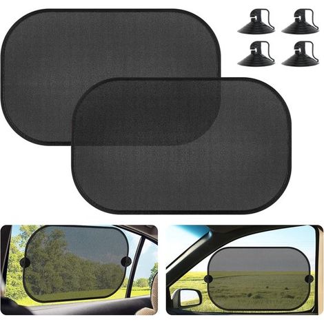 Parasole per auto, set da 2, con ventose, protezione UV, parasole per auto per bambini, 44 x 36 cm (1/5)