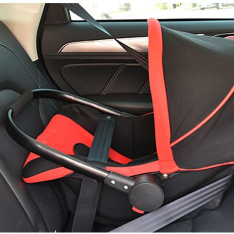 Siège auto bébé type panier, résistant aux UV, avec auvent long, en polystyrène, pour les 0-12 mois, rouge. (1/2)