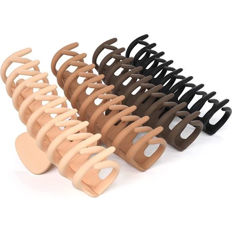 Horquillas grandes para el cabello, para cabello grueso y fino, acabado mate (juego de 4)
