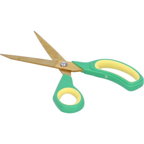 Ciseaux de couture professionnels pour tailleur, ciseaux à tissus tranchants, tête dorée, poignée jaune-verte (1/5)