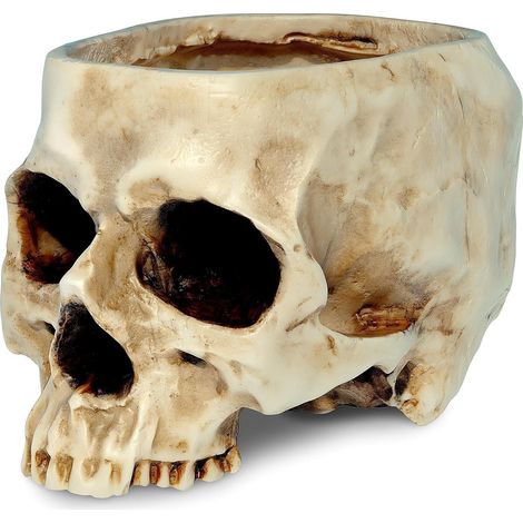Pot à fleurs tête de mort en résine, décoration originale et cadeau insolite (1/5)