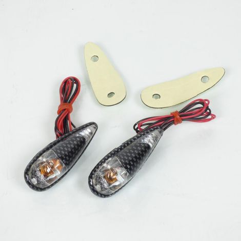 Clignotant goutte d'eau carbone à ampoule orange Replay pour moto (1/3)