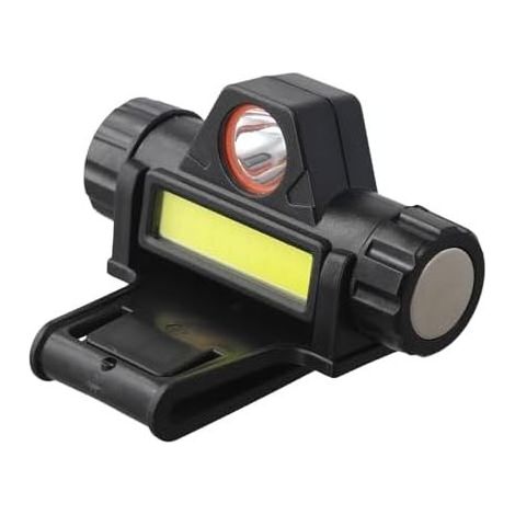 Lampe frontale pour casque de soudage avec support, rechargeable par USB, en plastique PP, 8 cm, noir, faisceau large pour soudure et applications industrielles (1/5)