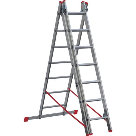 3 -Stück 3 -Stück Aluminiumskala Gesamtlänge 5,30 Meter -Promo -Stufe Triple Aluminium (1/2)