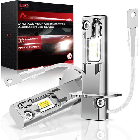 2 Pièces Ampoule H3 LED, 32000LM 6500K Blanc, Format Mini Plug And Play, Pour Auto Et Moto