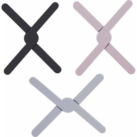 Dessous Plat Pliable 3 PCS Dessous de Plat Dessous de Antidérapant Plat Silicone Dessous de Plat Pliable en Silicone pour Plats Chauds Dessous de Cuisine et Salle à Manger Casserole (1/5)