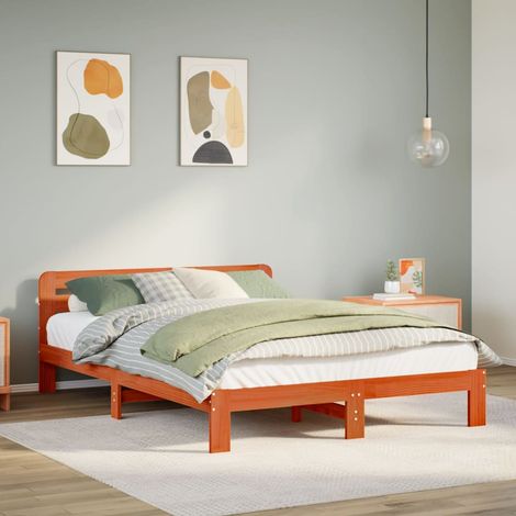 Estructura de cama sin colchón madera maciza marrón 120x190 cm vidaXL (1/5)