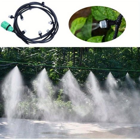 Sistema di irrigazione da giardino resistente, con ugelli regolabili, per la cura del prato e l'irrigazione agricola, 10 metri, 10 ugelli (1/5)