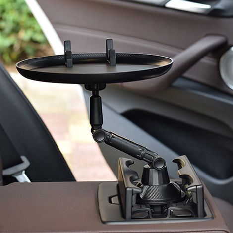 Porte-gobelet voiture réglable avec fente pour téléphone noir robuste portable accessoire auto voyage longue distance Type1 (1/5)