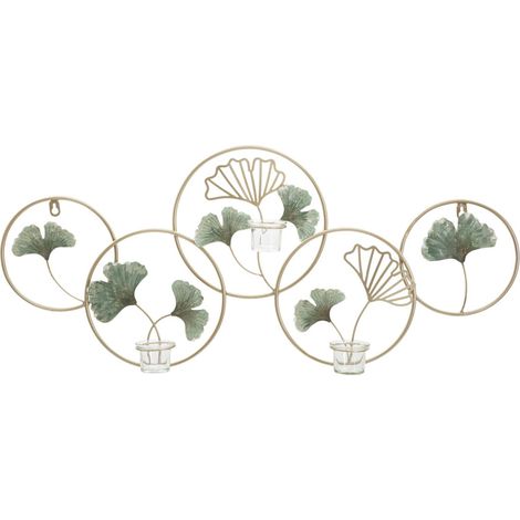 Bougeoir Mural en Métal "Greenery" 80cm Multicolore (1/5)