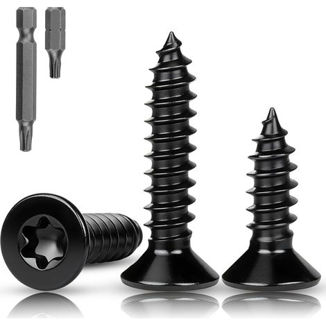 60 Pièces Vis à Bois Torx M5 × 25 mm en Acier Inoxydable 304 Vis à Tête Plate Noires à Filetage Complet pour Panneaux Acoustiques et Bois (1/5)