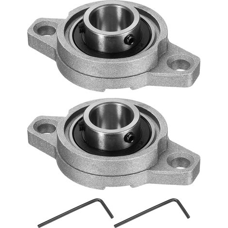 2pcs Paliers de Battement Montés Lisse KFL002, Palier à Semelle Alésage 15mm pour Bride Roulement à Bille de Bloc Roue de Brouette Machine à Axe Imprimante 3D, P6(ABEC3) (1/5)