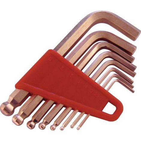 Llave Allen Hexag. 2,0-10Mm Larga Bola Antichispa Pet 8Pz (1/4)