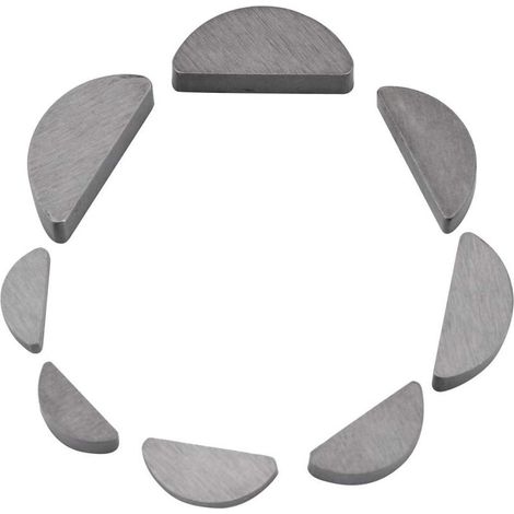 Kit de 80 clés Woodruff en métal, assortiment de clés demi-lune de différentes tailles pour fixations, industrie mécanique (1/5)