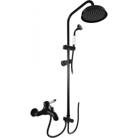 Colonne de douche LABE laiton noir avec douchette H.102 cm (1/5)