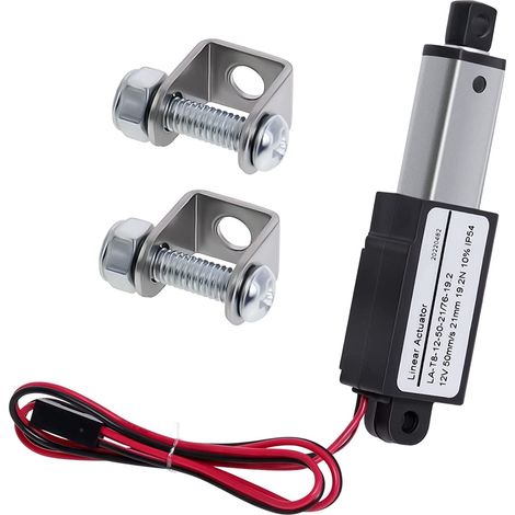 Micro Linear Actuator Mini Electric étanche avec supports de montage 12V 60n Vitesse 30 mm Longueur 15 mm pour voiture,automatique Domotique, Lits escamotables, Puits de lumière, Ascenseur (1/5)