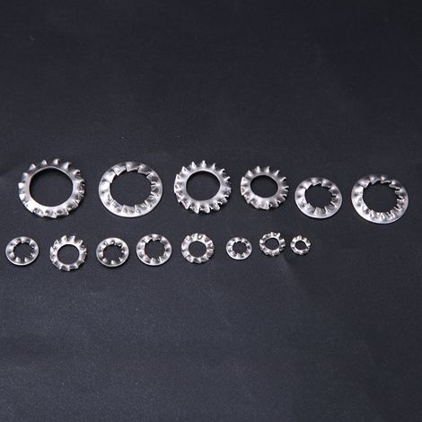 Kit de 240 rondelles dentées universelles en acier inoxydable 304. (1/5)